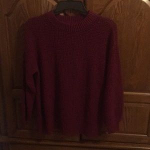 American Eagle Waffle Knit Sweater Magenta